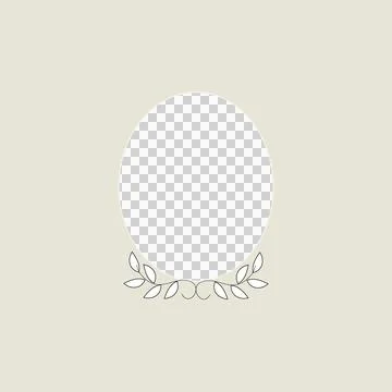 Modern oval photo frame template Illustrazione stock