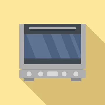 Modern oven icon flat vector. Electric convection stove Stock Illustration