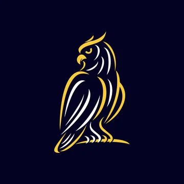 Modern owl bird logo. Vector illustration. Stock Illustration