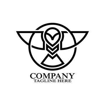 Modern owl bird logo. Vector illustration Illustrazione stock