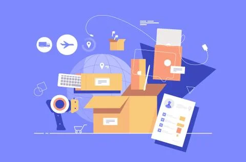 Modern package assembly Stock Illustration