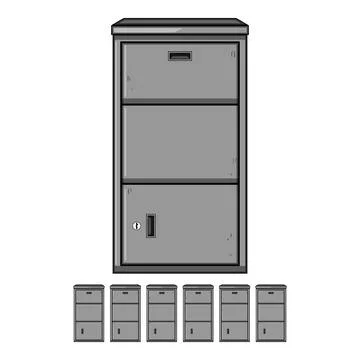 Modern package delivery locker offering secure access Stock Illustration