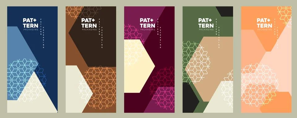 Modern packaging background with Japanese hexagonal pattern and sharp geome.. Stock Illustration