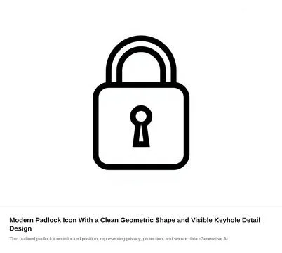 Modern Padlock Icon With a Clean Geometric Shape and Visible Keyhole Detail.. Illustrazione stock