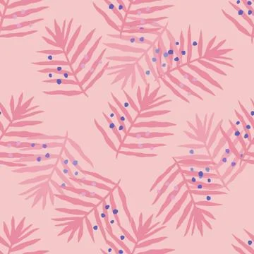 Modern palm leaf seamless pattern. Exotic tropical fern leaves endless backfr Stock Illustration