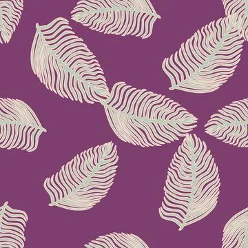Modern palm leaf seamless pattern with hand drawn foliage print. Abstract art Stock Illustration