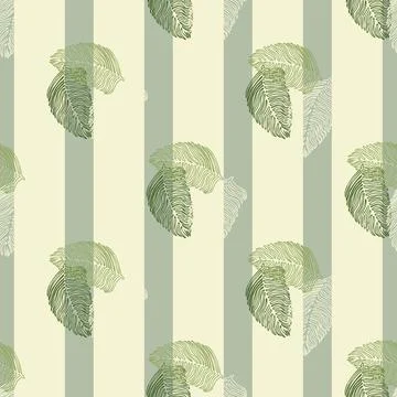 Modern palm leaf seamless pattern with hand drawn tropical print. Modern natu Illustrazione stock