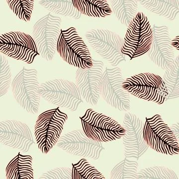 Modern palm leaf seamless pattern with hand drawn foliage print. Abstract art Illustrazione stock
