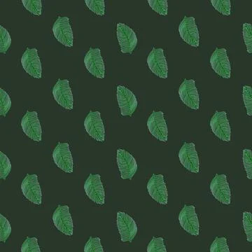 Modern palm leaf seamless pattern with hand drawn foliage print. Abstract art Stock Illustration