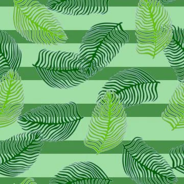 Modern palm leaf seamless pattern with hand drawn foliage print. Abstract art Illustrazione stock