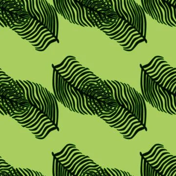 Modern palm leaf seamless pattern with hand drawn foliage print. Abstract art Stock Illustration