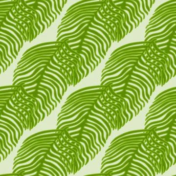 Modern palm leaf seamless pattern with hand drawn foliage print. Abstract art Stock Illustration