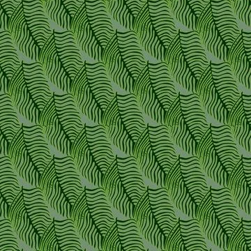 Modern palm leaf seamless pattern with hand drawn foliage print. Abstract art Illustrazione stock