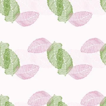 Modern palm leaf seamless pattern with hand drawn tropical print. Modern natu Stock Illustration