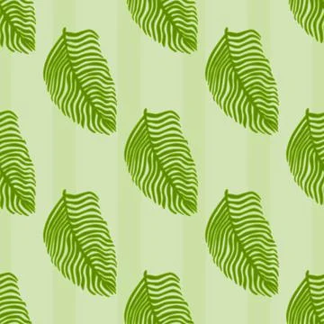 Modern palm leaf seamless pattern with hand drawn foliage print. Abstract art Stock Illustration
