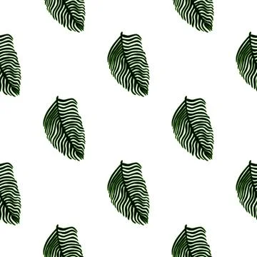 Modern palm leaf seamless pattern with hand drawn foliage print. Abstract art Illustrazione stock