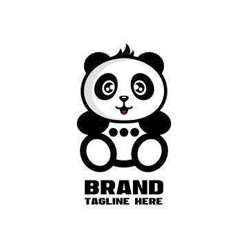 Modern Panda chat logo Stock Illustration