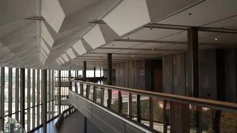 Modern panoramic interior corridor Stock Footage 335862359