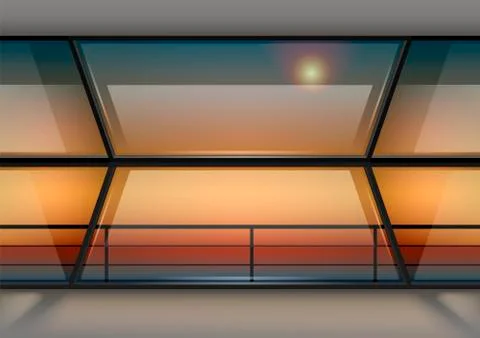Modern panoramic window Stock Illustration