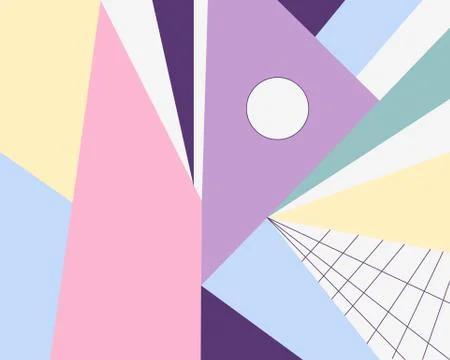 Modern paper art pattern with color abstract geometric print Vintage fabric Stock Illustration
