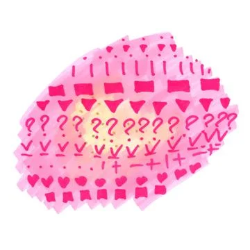 Modern paper art pattern with marker pattern on pink background. 库存插图