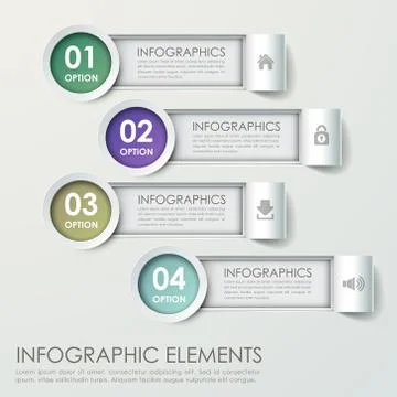 Modern paper bar chart infograpic elements Stock Illustration