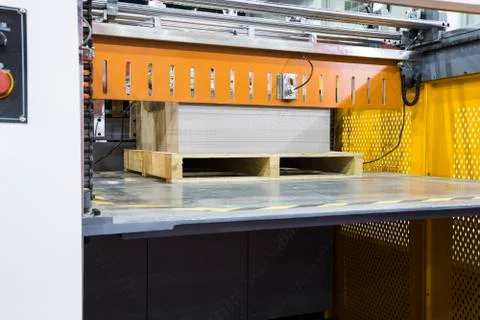 Modern paper cutting machine Stock Photos