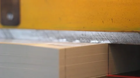 Modern paper guillotine Stock Footage 124278396