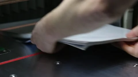 Modern paper guillotine with touch screen used 스톡 동영상 63107036