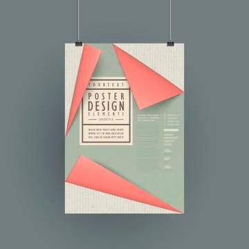 Modern paper texture poster template Stock Illustration