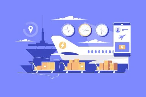 Modern parcel delivery Stock Illustration