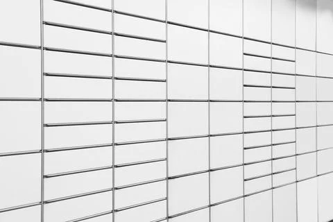 Modern parcel locker with many postal boxes as background Stock Photos