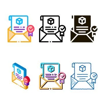 Modern parcel notification letter icon vector outline イラスト素材