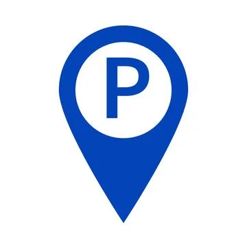 Modern parking map pin icon. Vector. Stock Illustration
