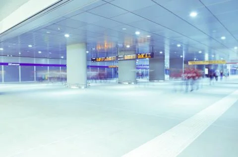 Modern passage at the station Stock Photos