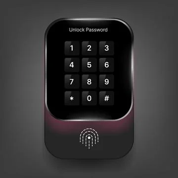Modern Passcode Unlock Interface with Biometric Security Design Stock Illustration
