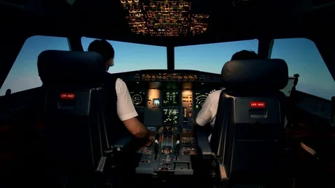 Modern passenger aircraft Airbus A319 A320 A321 during flight in clear sky Stock Footage