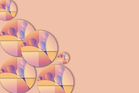 Modern Pastel Geometric Circle Pattern Background with Bubble Elements Illustrazione stock