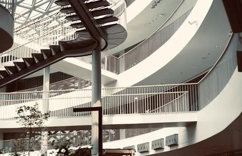Modern pattern Architecture details Modern building facade shade lighting. Stock-Fotos