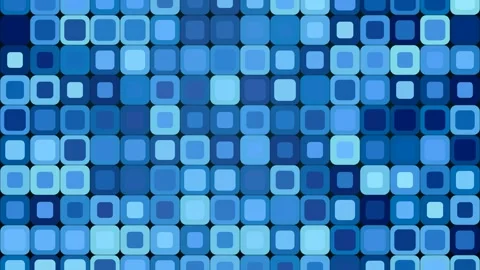 Modern pattern of blue rounded squares forms a vibrant abstract background Stock Footage 343900893