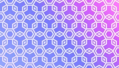 Modern Pattern With Curved Line. Geometric Elements. Blurred Gradient Backgro Illustrazione stock