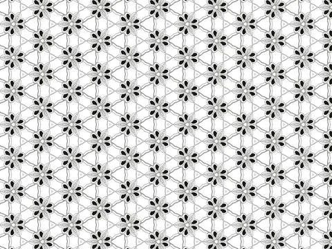 Modern pattern in the form of small flowers in black tones on a white backgro Stock Illustration