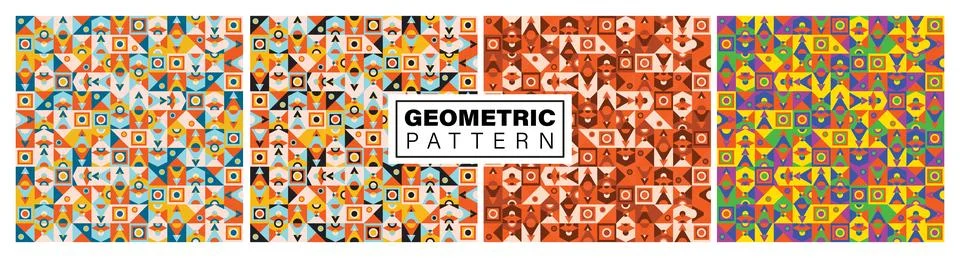 Modern pattern with geometric shapes, geometry graphics and abstract background Stock Illustration
