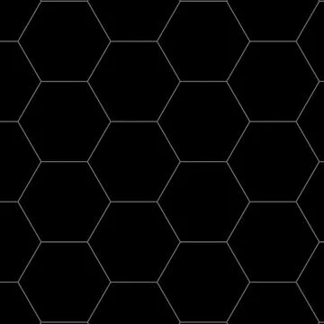 Modern pattern of hexagons in various sizes: minimalistic abstract shape black b Stock Photos