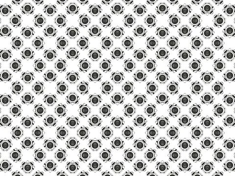 Modern pattern with identical black circles on a white background Stock Illustration