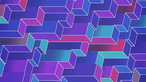 Modern pattern motion colored rectangles. Seamless loop animation. 3d render. HD Stock Footage 119601166