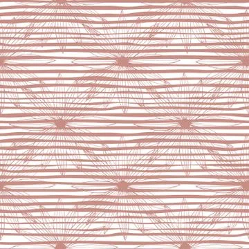 Modern pattern with pink flowers and lines on white background. Trendy floral Stock Illustration