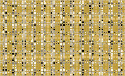 A modern  pattern with squares in shades of gray  black  and white on a gold  Stock Illustration