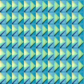 A modern pattern of striped cones on a green background. 3d rendering Stock Illustration