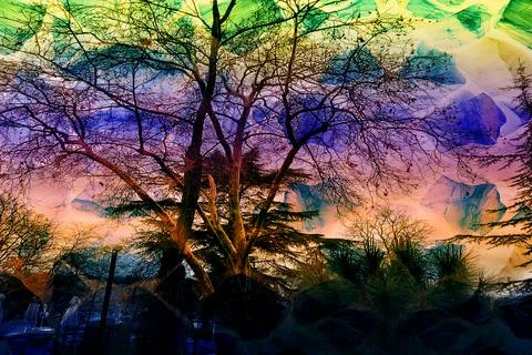 Modern pattern studies, manipulation background Illustrazione stock